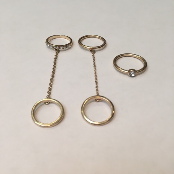 Forever 21 Gold Double Midi Ring & Earring Cuff - Picture 2 of 8
